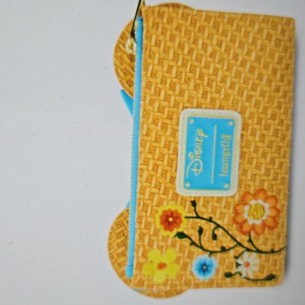 Loungefly Floral Woven Wallet with Blue Bow - Picture 3 of 4